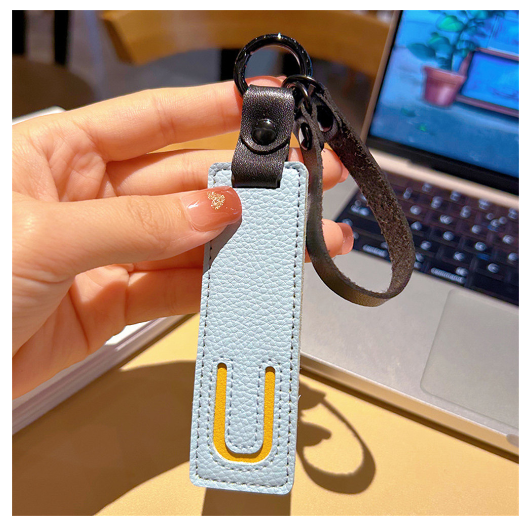 Creative PU Leather Letter Keychains Fashion Colorful Square Alphabet Keyrings Car Key Holder Accessories Bag Ornament Gifts U