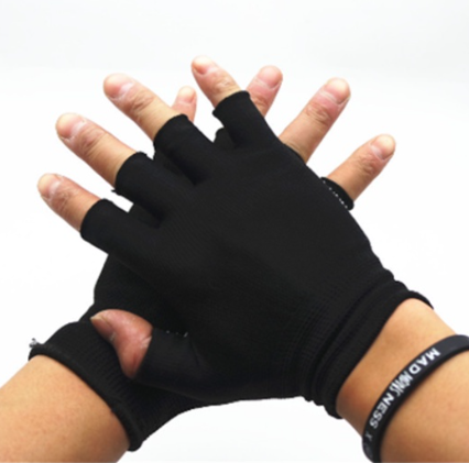Maxxgym 1PAIRS Fitness Cycling Sunscreen Thin Elastic Non-Slip Nylon Exposed Five-Finger Gloves