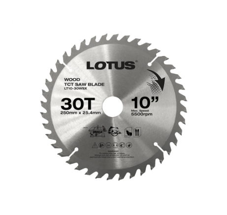Lotus TCT Saw Blade 10" 30T (WOOD) LT10-30WSX - Cutting Tools