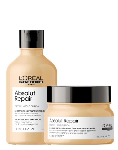 Professionnel Serie Expert Absolut Repair Gold Shampoo and Hair Mask Duo for Damaged Hair