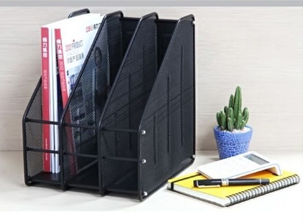 Wire Mesh 3 - Tier File Frame/File Bar/Magazine Rack