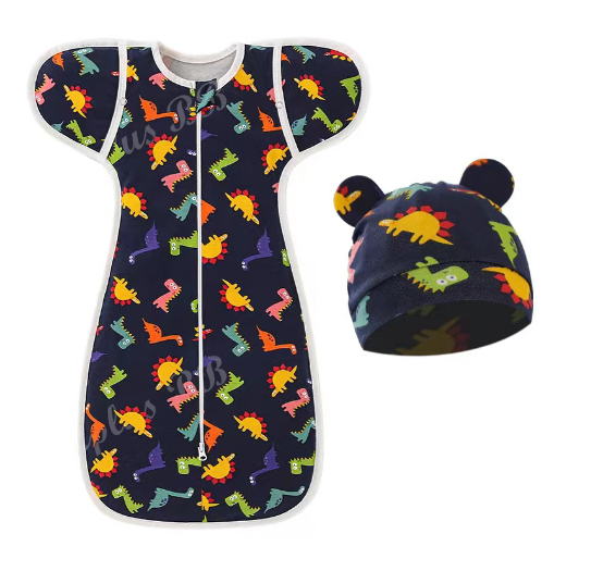 Muslim Swaddle Blanket Hat Set Swaddle Bedding Wrap Blanket Baby Swaddling Newborn Baby Swaddle D4