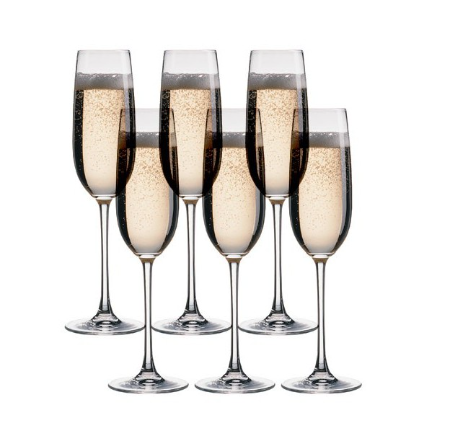 Pasabahce Crystal Bar and Table Champagne Flute Wine Glass 190cc, Set of 6 (67039)