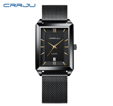CRRJU Original Brand Men's Watch Square Dial Fashion Sports Analog Quartz Stainless Steel Waterproof 2197 X M4