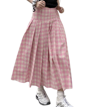 Lovito Women Pleated Skirts LNA21101 (Pink)
