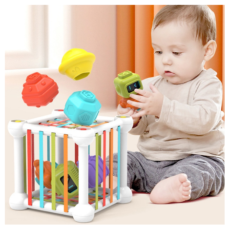 Baby Rainbow Stacking Colorful Shape Blocks Early Teaching Rubik's Cube Grasp Shape Color