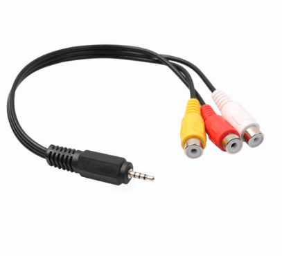 3.5mm Mini AV Male To 3 RCA Female Audio Video Cable adapter