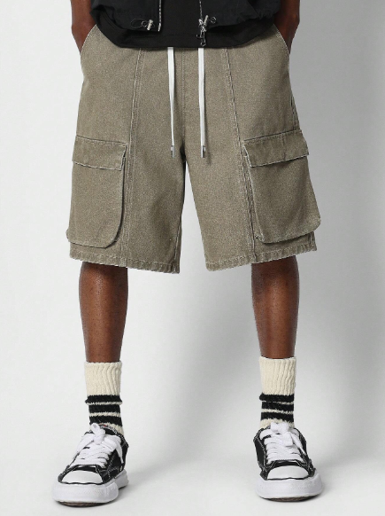 SUMWON Pull On Denim Cargo Short