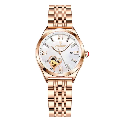 Binbond Original Luxury Stainless Steel Waterproof Luminous Ladies Watch Girls Fashion Calendar Female Wrist Watch F5