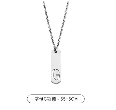 Stainless Steel 26 English Alphabet Pendant Necklace Fashion Men's Letter Necklace Jewelry Wholesale G