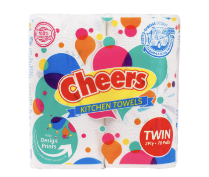 Cheers Kitchen Towels Twin 2 Ply  70 Pulls