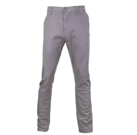 Ultimo Men's Plus Size Plain Casual Pants w/ Stretch Waistband (Light Gray)