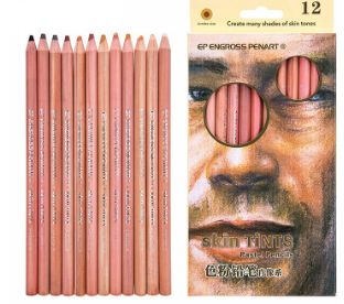 SeamiArt 12 Colors Skin Tone Soft Pastel Pencils Art Suppliers Stationery