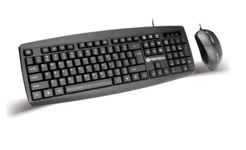 Fantech Km100 Wired Keyboard and Mouse Usb Waterproof Keyboard Mouse Combos Set Ergonomic Design