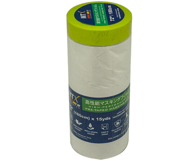 Microtex Pre-Taped Masking Film 72" (180cm) x 15yds High-Performance for Home And Automotive