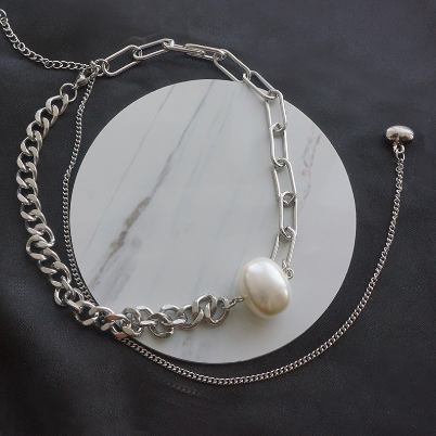 Korean 2in1 trend collarbone Necklace