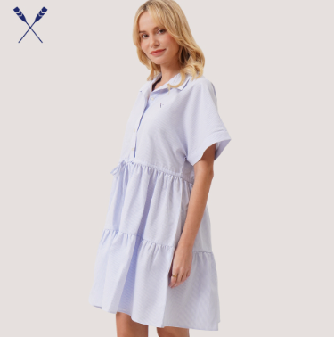 Regatta Tiered Shirt Dress For Women Blue
