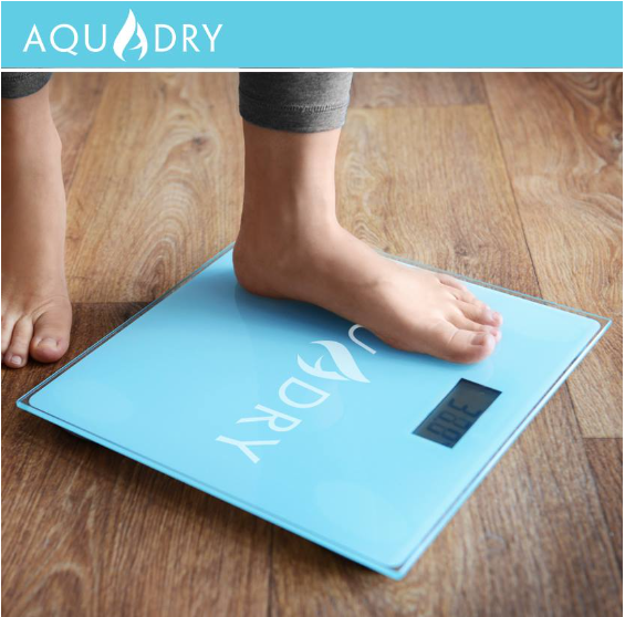 Aquadry Digital Fitness Scale Impact-resistant Tempered Glass Platform ADDFS