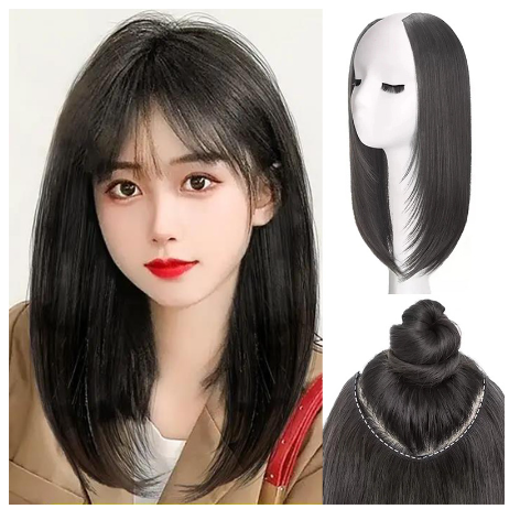 40CM Synthetic Short Straight Hair Extension Shawl Hair Extension 4 Clips In Invisible Hair One-Piece Hairpiece for Women