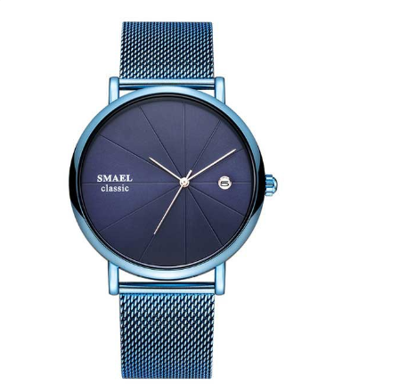 SMAEL 9129 Fashion Ultra-thin Men's Watch Waterproof Mesh Steel Band Quartz Classic Brand Business Watch M1