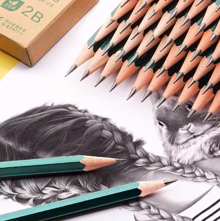 10Pcs Pencils HB 2B Wooden Pencil Office School Drawing Writing Stationery