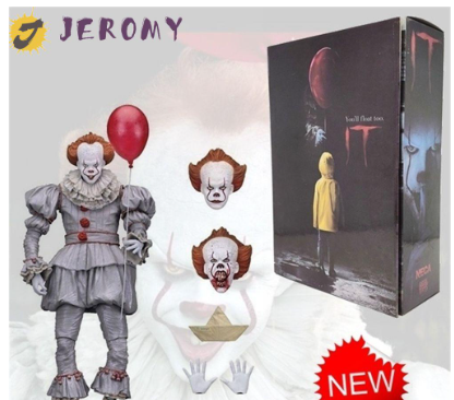 JEROMY 18cm Pennywise Action Figure Figure Toys Joker Clown Toys Dolls Stephen King's It Figure Joker Clown Toys  Model Figure Model
