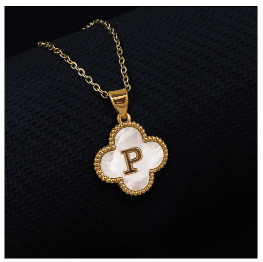 Laj  18k Gold Stainless Steel Initial Necklace SLP LETTER09 with LX885D P