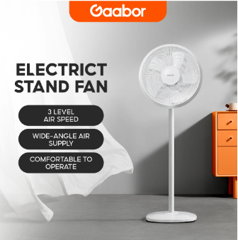 Gaabor Stand Fan Energy Saving Standard Electric Fan Desk Fan Height Adjustment White/Blue