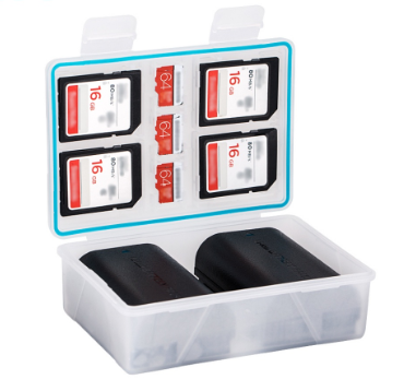 JJC BC-6 Camera Battery Case Storage Holder with SD MicroSD XQD Card Slot for Sony NP-FW50 NP-FZ100 NP-W126S NP-W126 NP-W235