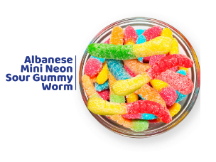 Albanese Sour 12 flavor Mini Gummi Worms 100g
