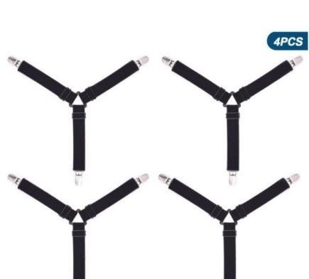 4pcs Bed Sheet Mattress Adjustable Gripper Elastic Clip Holder Strap Fasteners