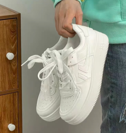 White Rubber Shoes for Women Thick Bottom Korean Shoes