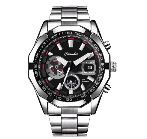 CT creat Stainless Steel/Leather Luxury Fashion Business Men's Watch Calendar Waterproof Luminous Sports Watch 006