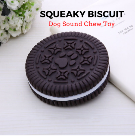 Pet Dog Pet Cat Squeaky Toy Biscuit Shaped Chew Teether Molar Sound Training Rubber Do Puppy Toys