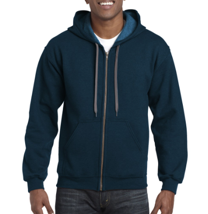 Adult Vintage Full Zip Hooded Sweatshirt (Midnight)