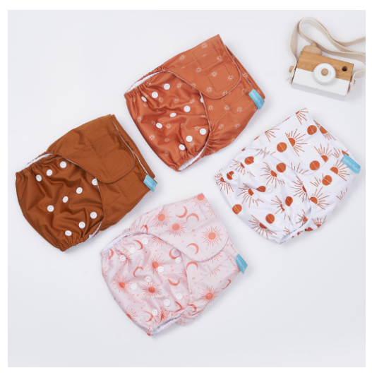 Happyflute Baby Reborn 4pcs set Washable Eco-friendly Baby Cloth Diaper Ecological Adjustable Nappy Reusable Diaper Fit 0-2year Set8