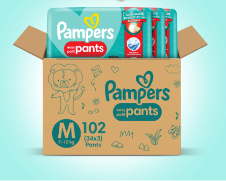 Pampers Baby Dry Pants Diapers Sulit Box Medium (102 pcs) - 7-12kg