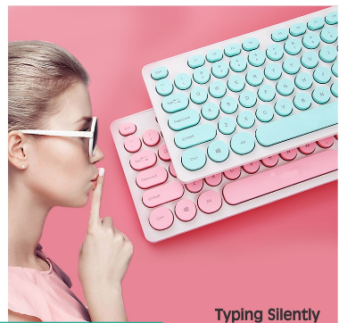 FIREWOLF Retro punk wired keyboard mute button girl cute style FW-K60