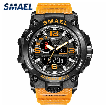Original Luxury Fashion Waterproof Luminous Men Fashion Casual Quartz Watch Men LED Digital Sports Wrist Watch ORANGE