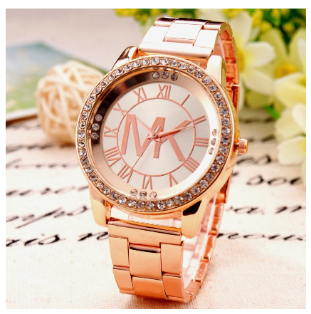 Men's steel band diamond watch fashion simple fashion quartz watch business versatile lovers Watch 002