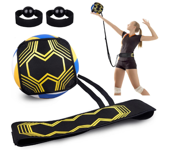 Volleyball Training Equipment Aid, Volleyball Practice Equipment, Solo Soccer Trainer for Practicing Serve, Setting, Spiking and Arm Swing Returns Ball After Every Swing, Beginner & Pro Gift