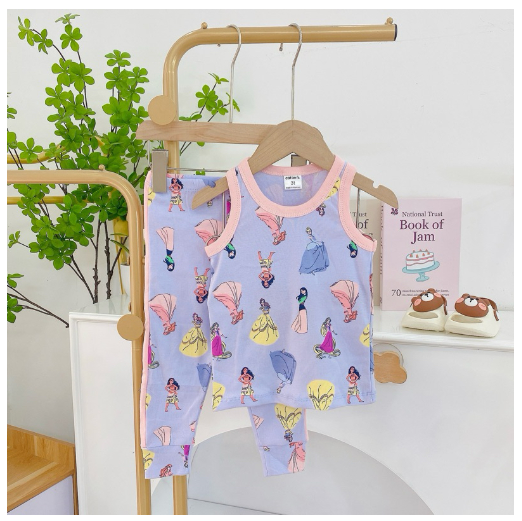 Mums Corner Baby Kids Girl Terno Sando and Pajama Girl Tank Top Pants Sleepwear Pantulog Pambahay C9