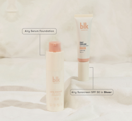 Blk cosmetics Protect+Cover: Daydream Sheer Sunscreen SPF50 PA++ & Life-Proof Airy Serum Foundation