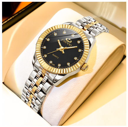 CHENXI luxury watch for woman water proof sale original pawnable korean style new fashion stainless steel diamond luminous Watch BLACK