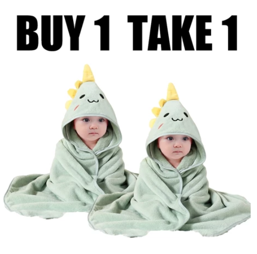 Buy 1 Take 1 2PCS Hooded Baby Blanket Baby Bath Towel Baby Towel Swaddle Kulambo Pranela SET16