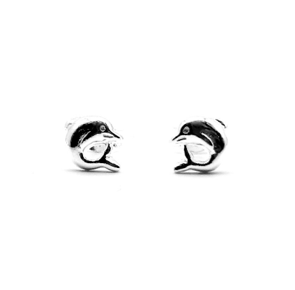 Unisilver 925 Sterling Silver Dolphin Earring Studs