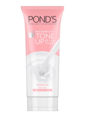 Pond's Instabright Tone Up Milk Foam with Niacinamide and Vitamin C for Instant Brightening 100g