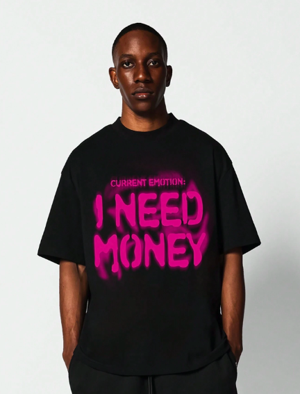 SUMWON Tee With Graffiti Letter Graphic Print