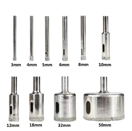10 Pcs Diamond Hole Saw 3-50mm Drill Bit Saw Set Cut Holes In Tile Ceramic Marble Glass Stone Cutter