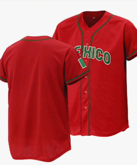 Men's Classic Baseball Uniform Shirt Red Breathable Sports Tee Button Embroidered Training Competition Sports Wear Gym Clothes Men Basic T Shirt